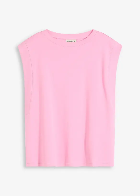 Top con inserto a coste sulla manica, bonprix