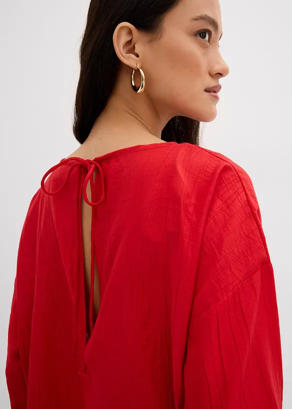 Tunica oversize in misto viscosa crinkle operato, bonprix