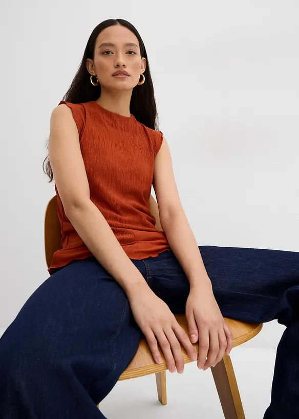 Top in crinkle strutturato, bonprix