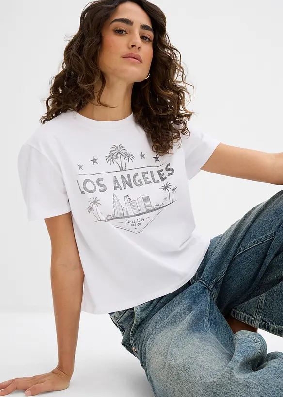 T-shirt corta in jersey, bonprix