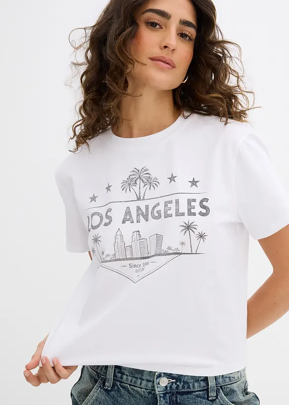 T-shirt corta in jersey, bonprix