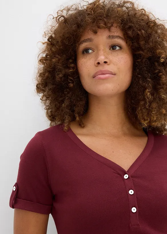 Maglia serafino in puro cotone, bonprix