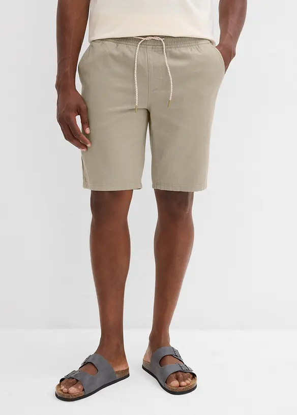 Bermuda con elastico in vita in puro cotone, regular fit, bonprix