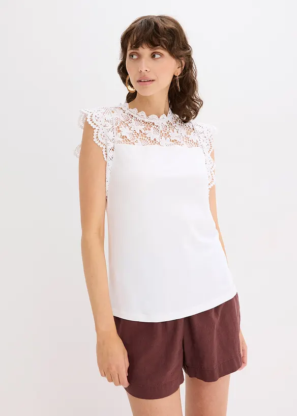 Maglia con inserto in pizzo, bonprix