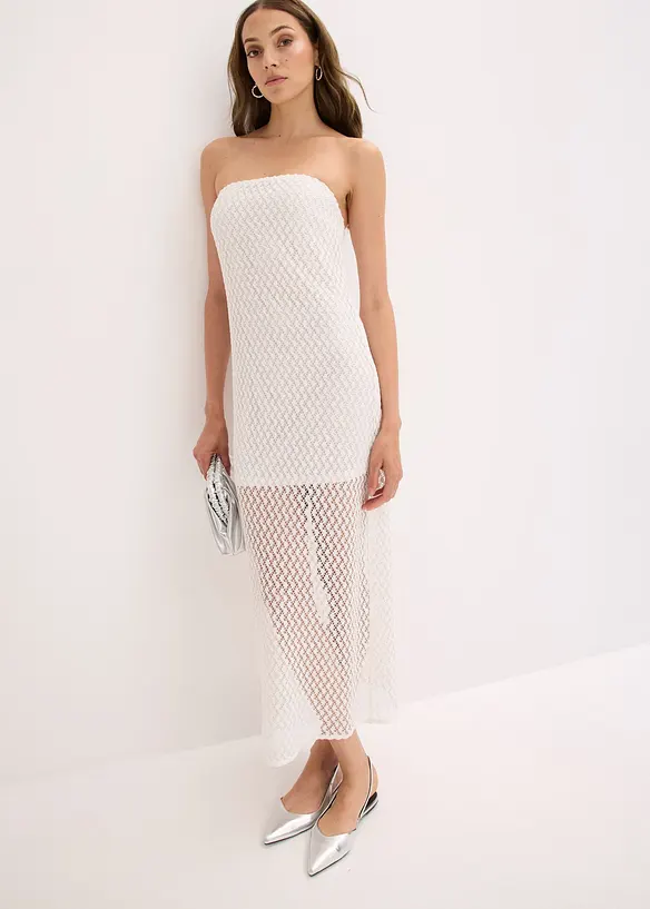 Abito con spalle scoperte e pizzo, bonprix