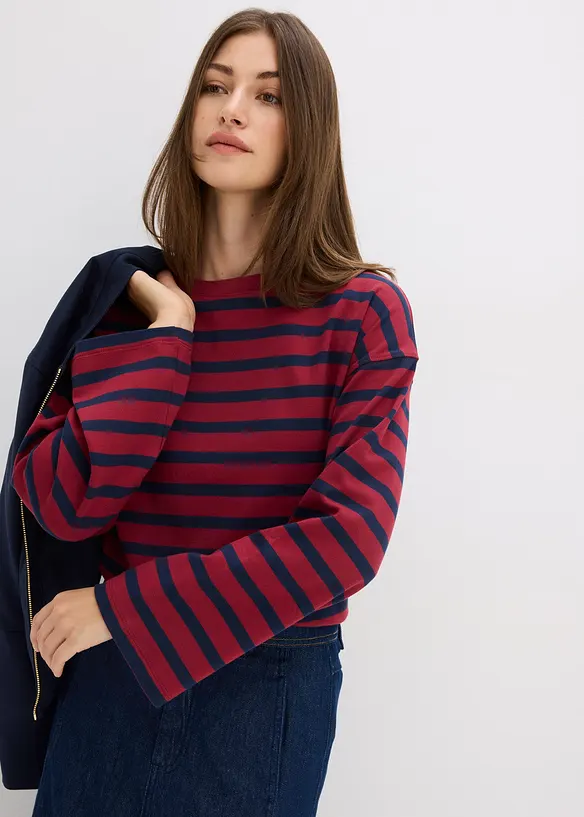 Maglia a righe in puro cotone biologico, bonprix