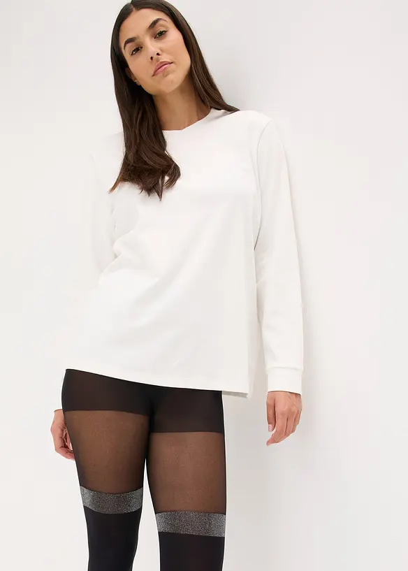 Collant effetto parigina 70 den con bordo glitterato e poliammide riciclata, bonprix