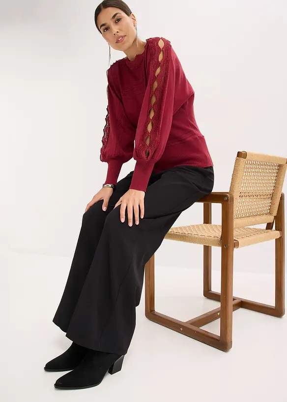 Maglione in filato fine di misto viscosa fluente, bonprix