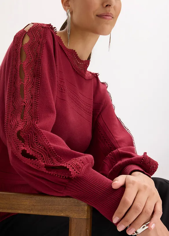 Maglione in filato fine di misto viscosa fluente, bonprix