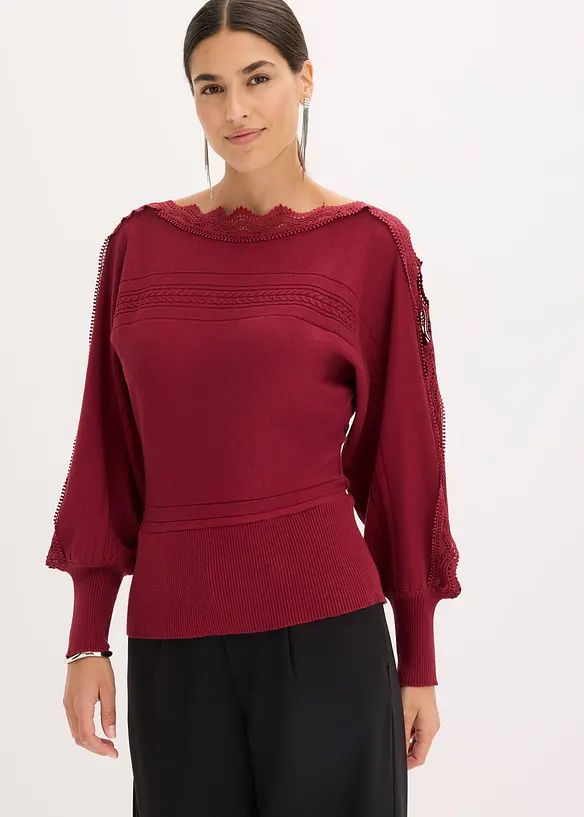 Maglione in filato fine di misto viscosa fluente, bonprix