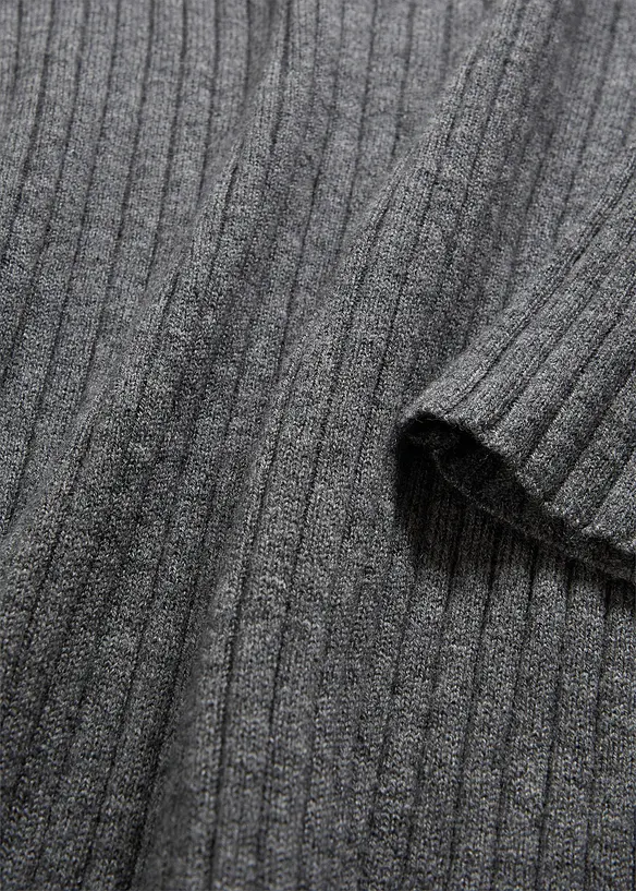 Maglione a costine in lana merino, bonprix