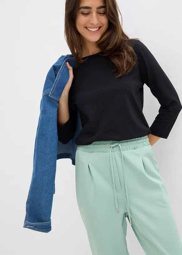 Pantaloni chino in tessuto effetto neoprene, bonprix