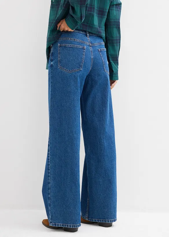 Jeans straight loose, vita media, bonprix