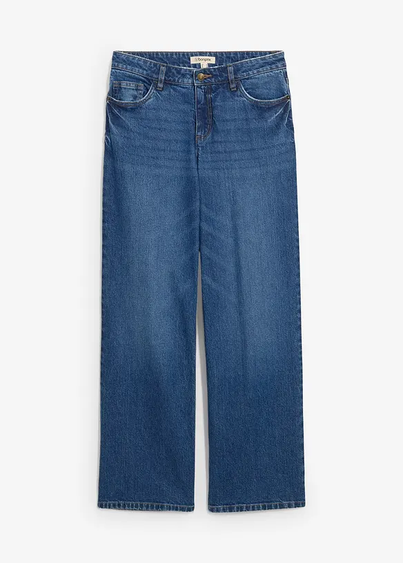 Jeans straight loose, vita media, bonprix