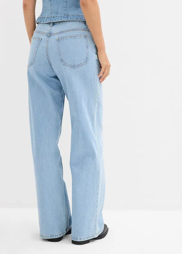 Jeans straight loose, vita media, bonprix