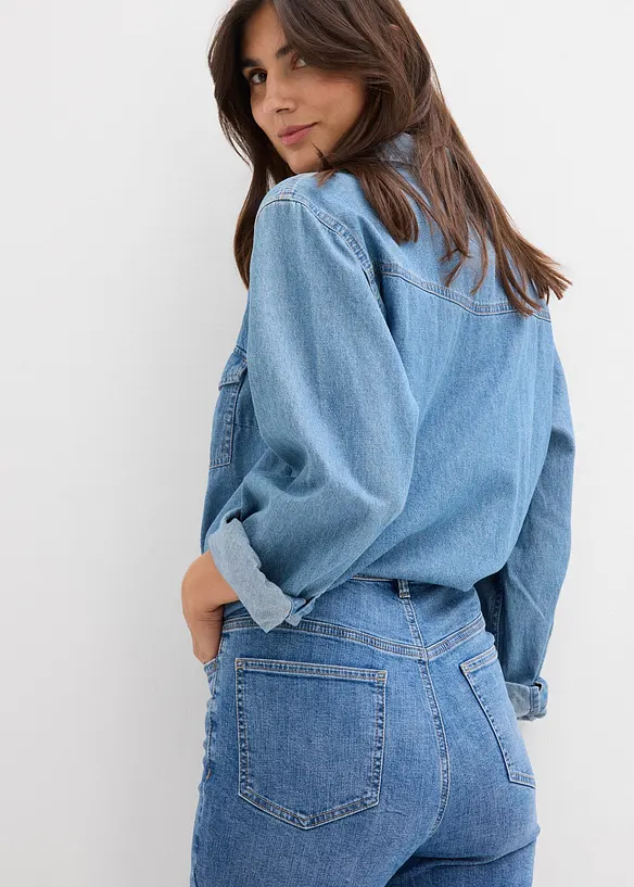Jeans skinny cropped, vita alta, bonprix