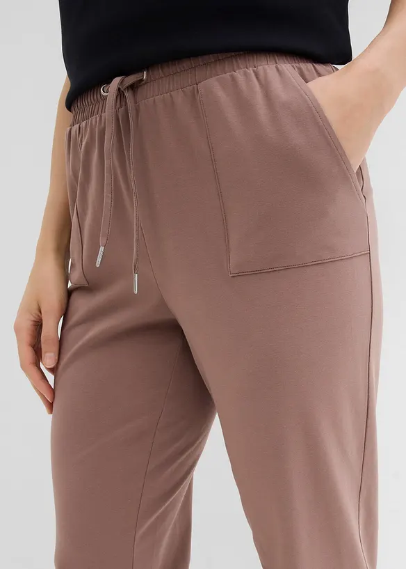 Pantaloni in jersey di misto cotone elasticizzato, bonprix