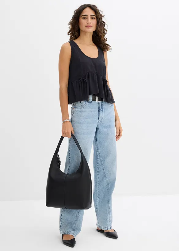 Top in misto lino fresco, bonprix