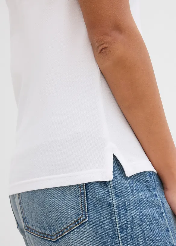 Top stile polo in puro cotone biologico, bonprix