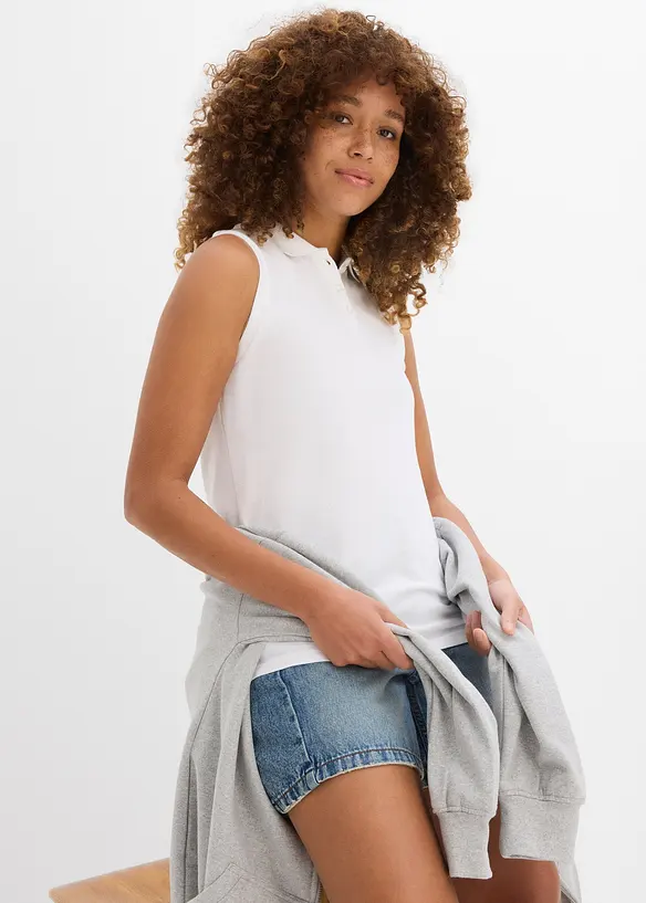 Top stile polo in puro cotone biologico, bonprix