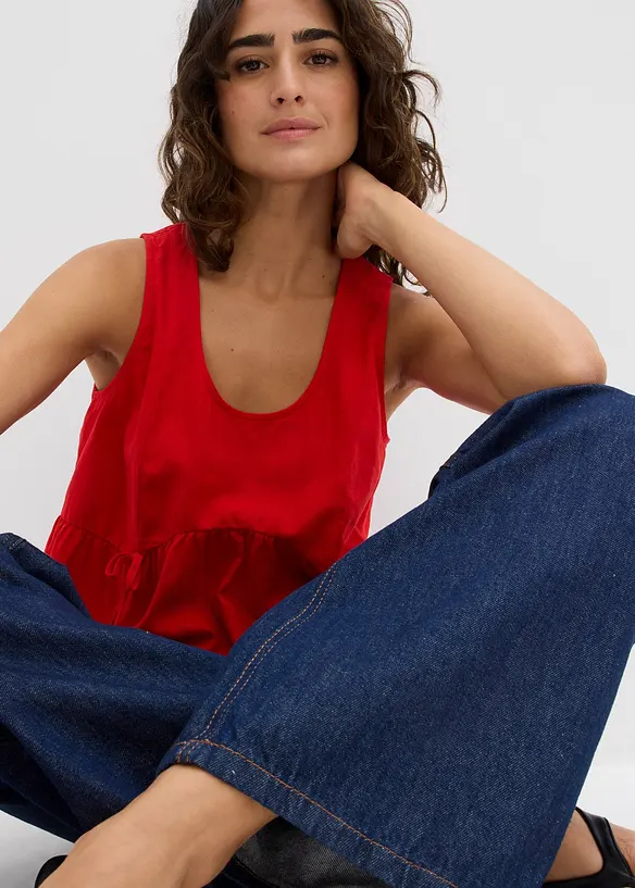 Top in misto lino fresco, bonprix