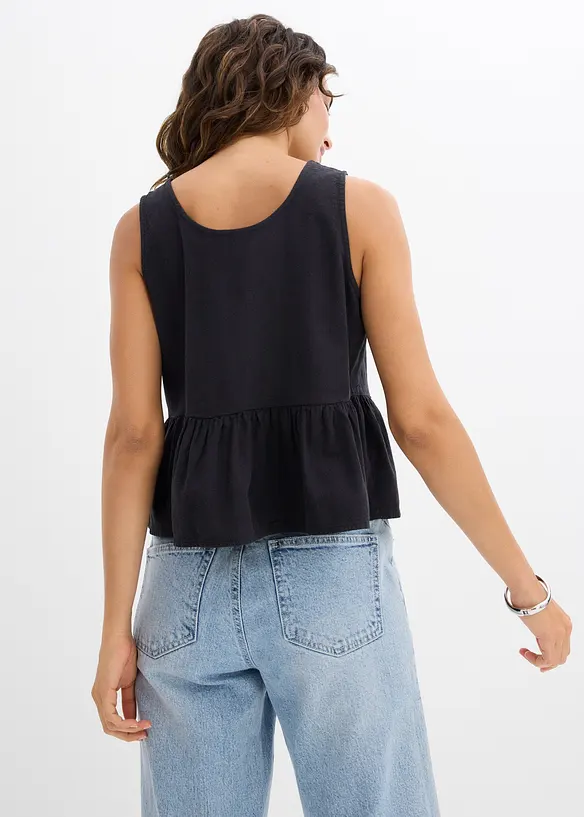 Top in misto lino fresco, bonprix