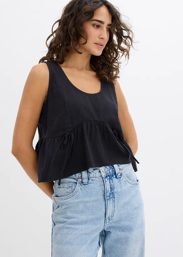 Top in misto lino fresco, bonprix
