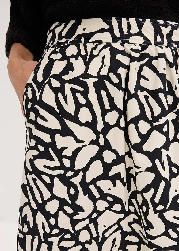 Gonna midi in popeline di cotone, bonprix