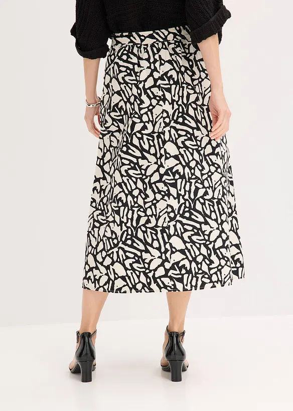 Gonna midi in popeline di cotone, bonprix