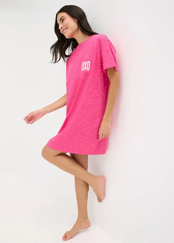 Camicia da notte oversize in filato fiammato, bonprix