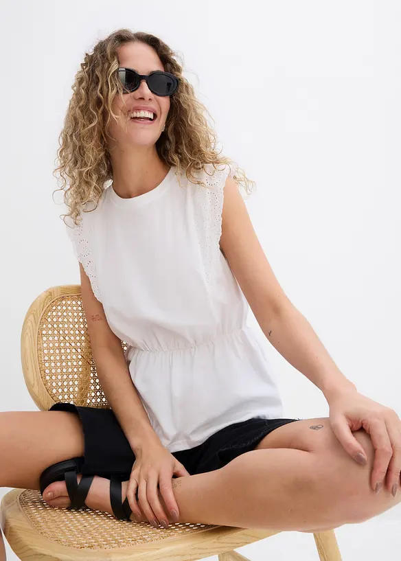 Maglia con dettagli traforati, bonprix