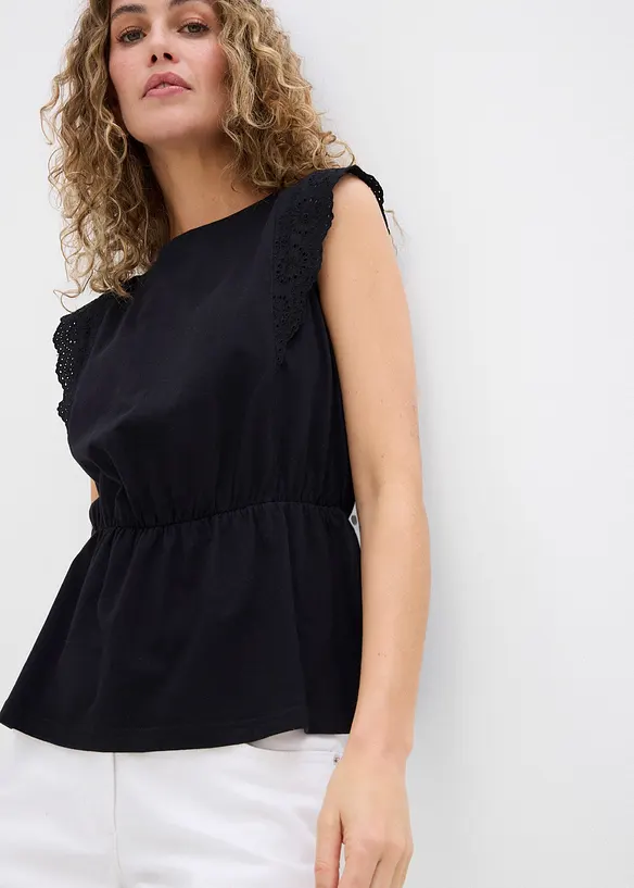 Maglia con dettagli traforati, bonprix