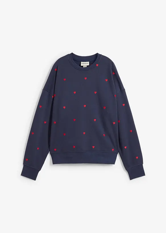 Felpa oversize con ricami, bonprix