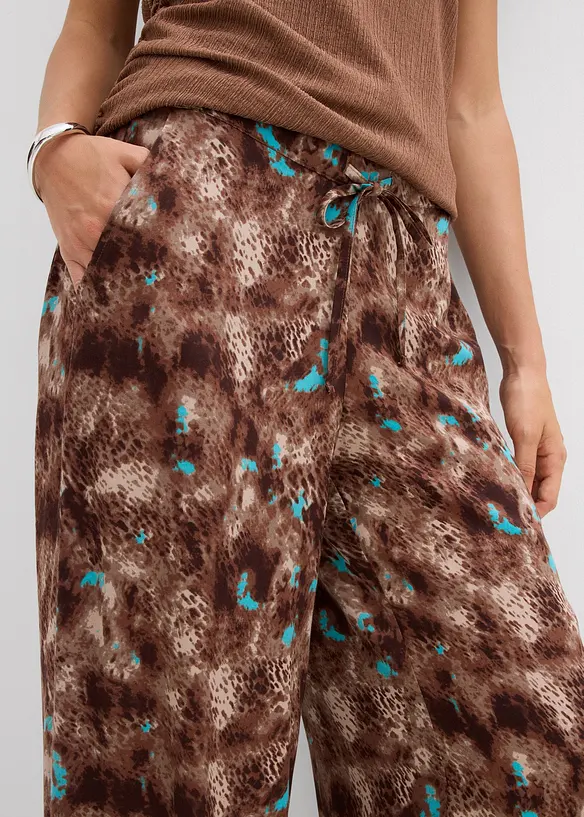 Pantaloni con elastico in vita in viscosa fluente, bonprix