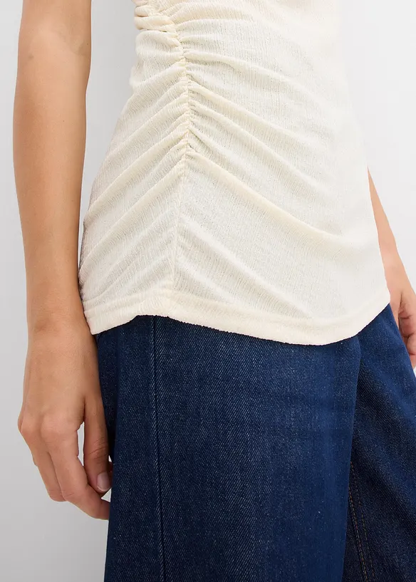 Top asimmetrico in crêpe leggero, bonprix