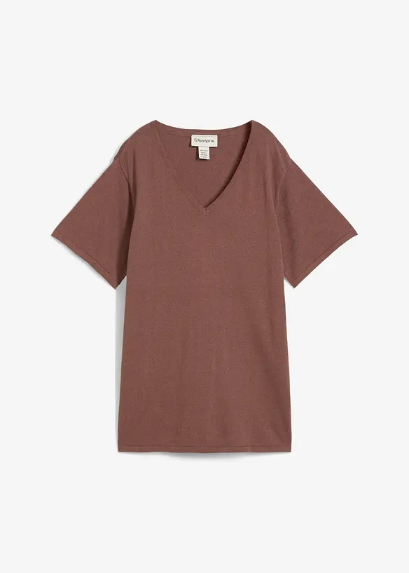 Maglia in fine misto cotone e lino, bonprix