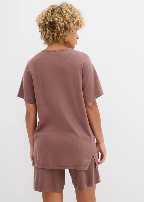 Maglia in fine misto cotone e lino, bonprix