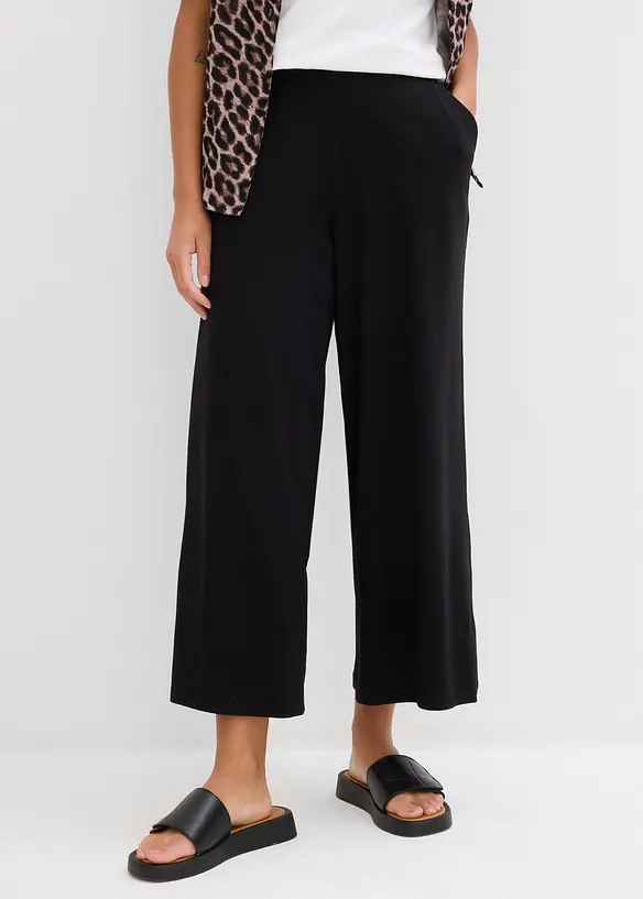 Pantaloni cropped elasticizzati in cotone biologico, bonprix