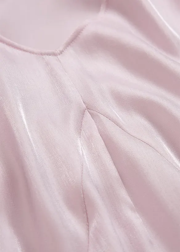 Blusa a maniche corte in satin lucido, bonprix