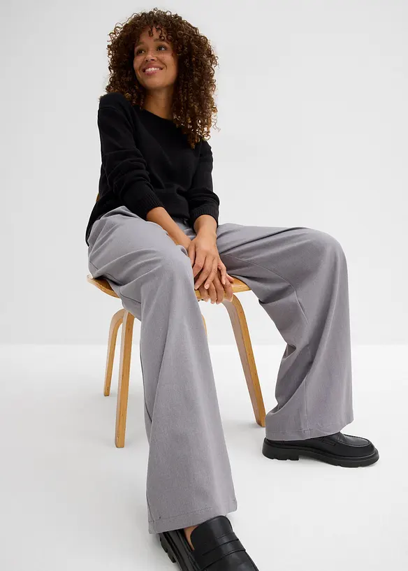 Pantaloni con pinces e cintura da annodare, bonprix
