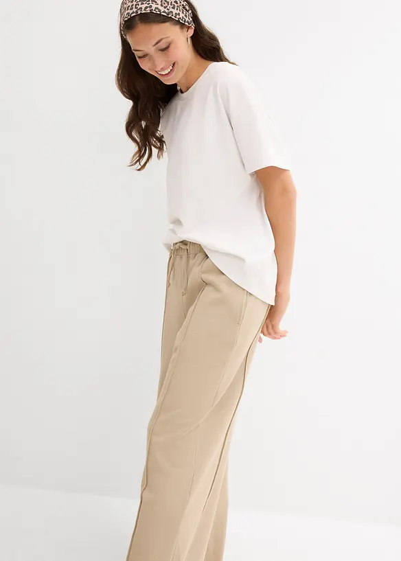 Pantaloni con elastico in vita in puro cotone biologico, bonprix