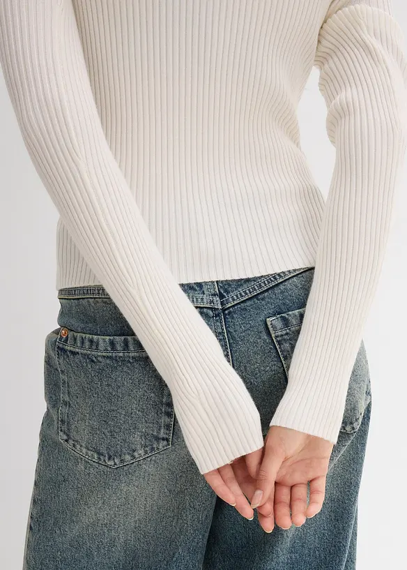 Maglia a costine in soffice misto viscosa, bonprix