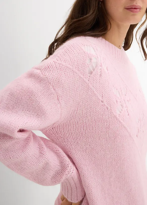 Maglione morbido in filato grosso misto lana, bonprix