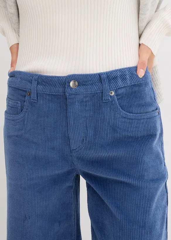 Pantaloni in velluto di misto cotone elasticizzato, bonprix