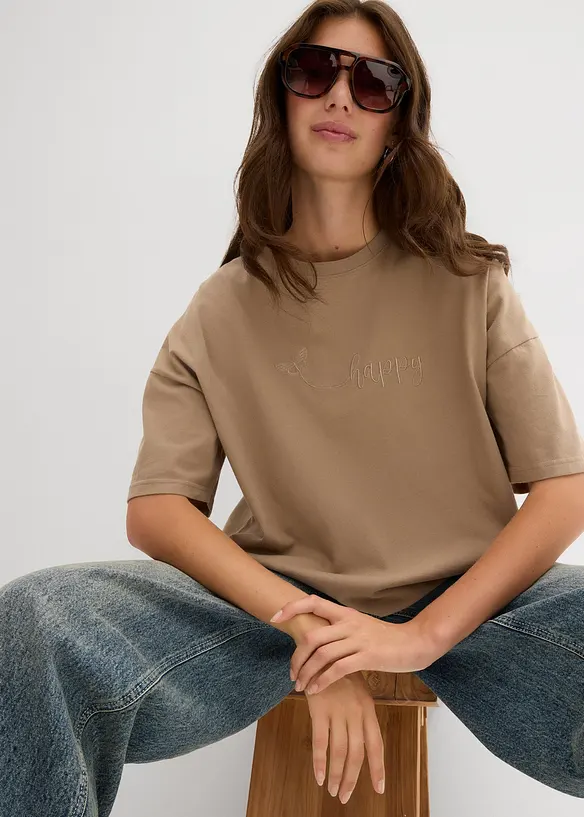 T-shirt oversize in puro cotone biologico, bonprix