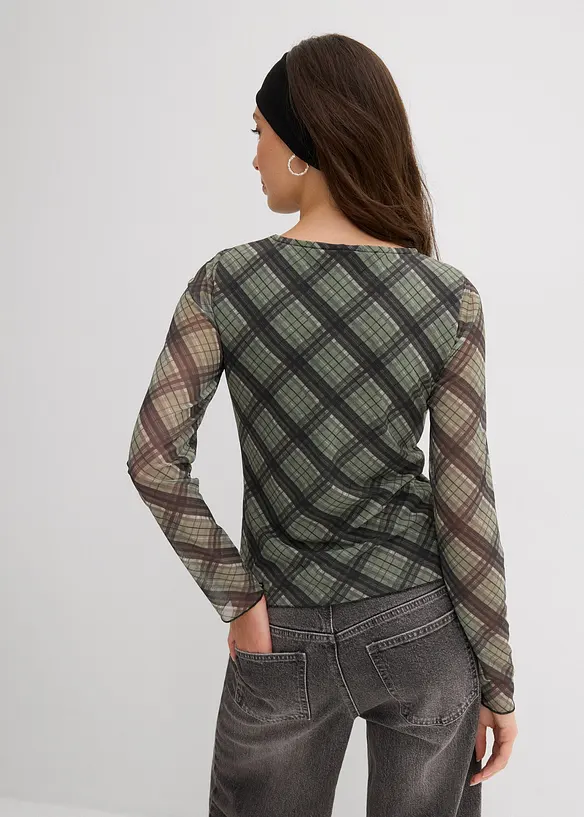 Maglia a maniche lunghe in mesh fine, bonprix