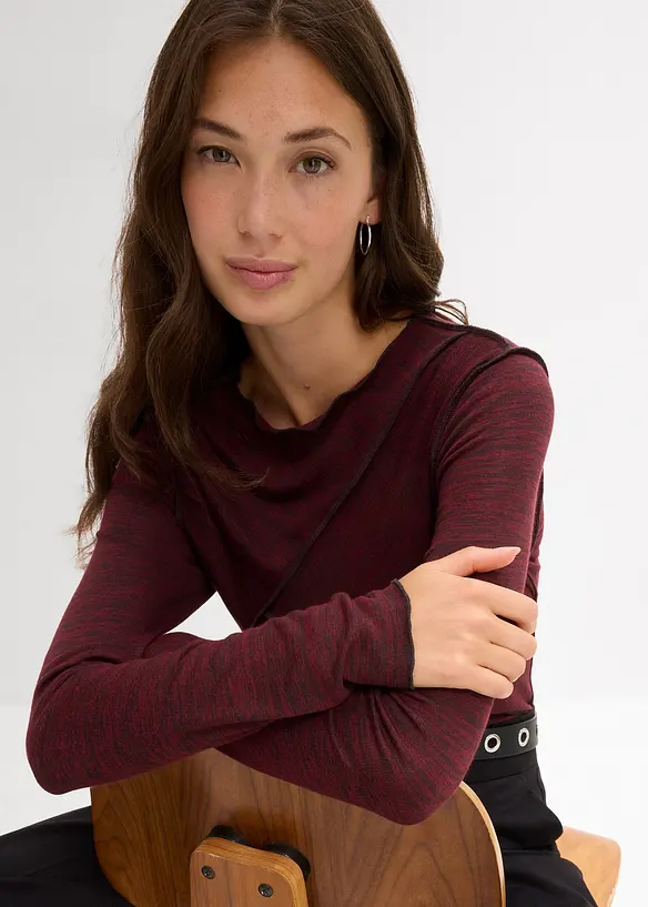 Maglia a maniche lunghe in soffice misto viscosa, bonprix