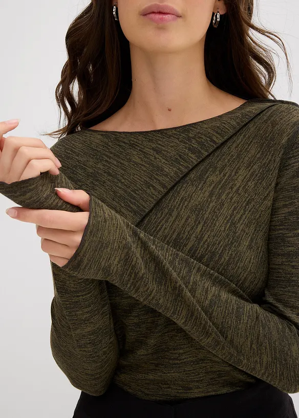 Maglia a maniche lunghe in soffice misto viscosa, bonprix