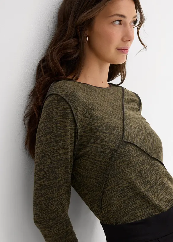 Maglia a maniche lunghe in soffice misto viscosa, bonprix