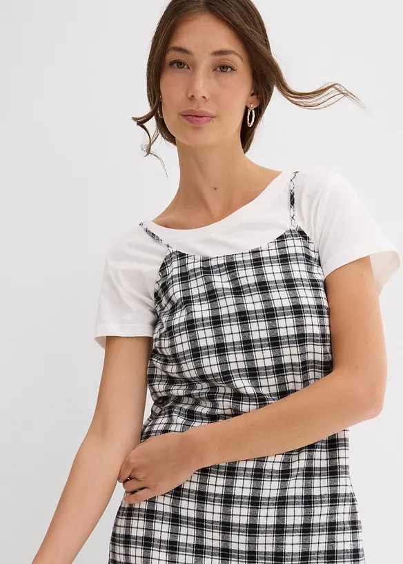 Abito con spalline in flanella di puro cotone, bonprix
